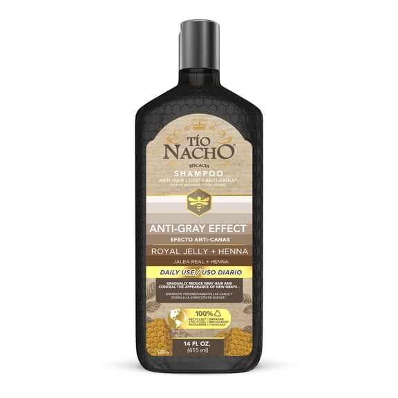 To Nacho Anti-Gray Shampoo with Henna & Royal Jelly, Gray Coverage, 14 fl oz