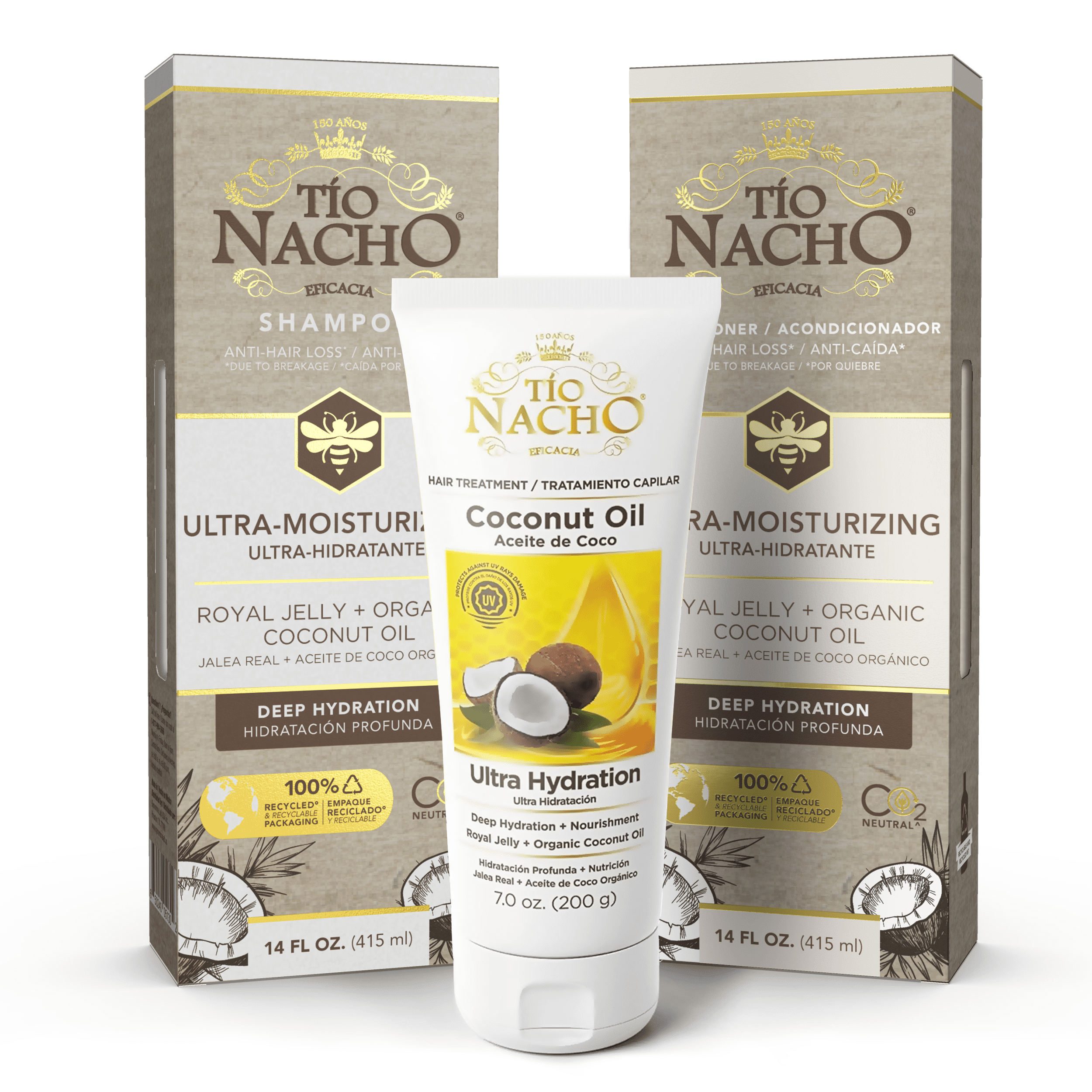 Tio Nacho Coconut Oil Bundle: Shampoo, Conditioner and Treatment - Value  Pack of 3