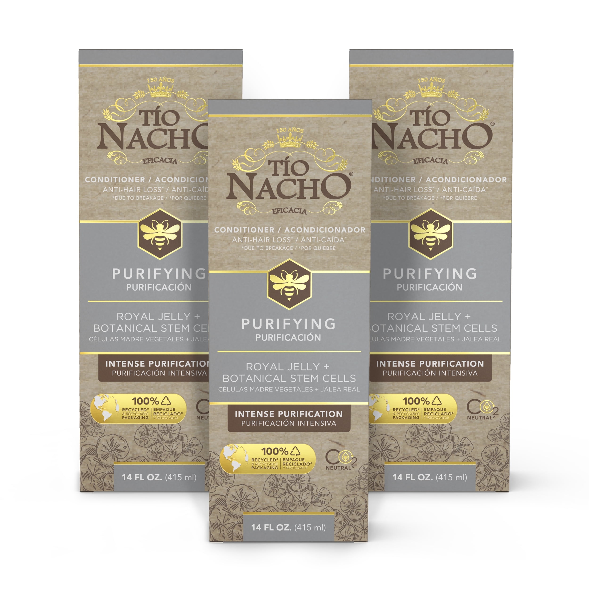 Tio Nacho Purifying Conditioner, with Royal Jelly, Nourishing, All Hair Types, 14 fl oz (3 Pack)