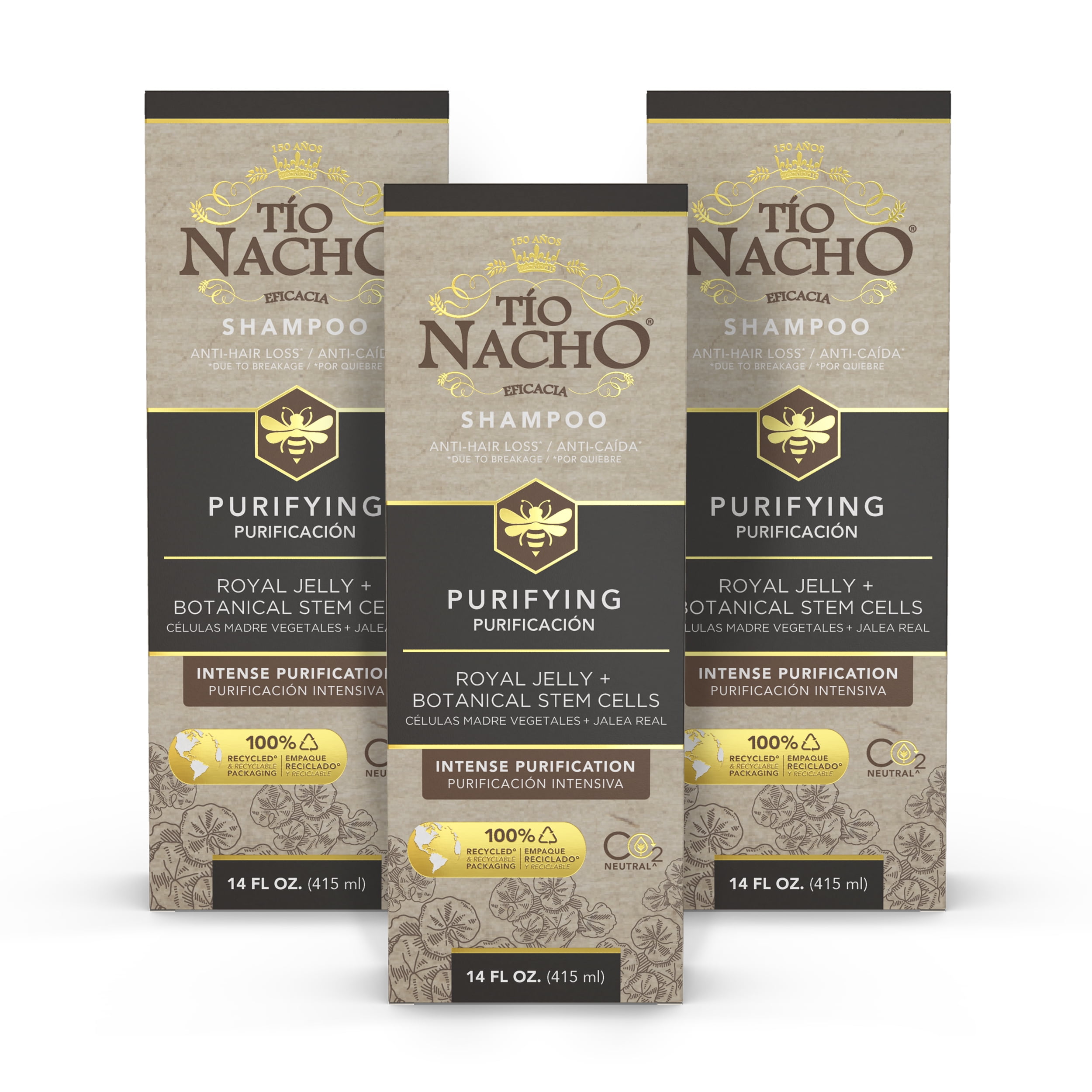 Tio Nacho Purifying Shampoo, with Royal Jelly, Nourishing, All Hair Types, 14 fl oz (3 Pack)