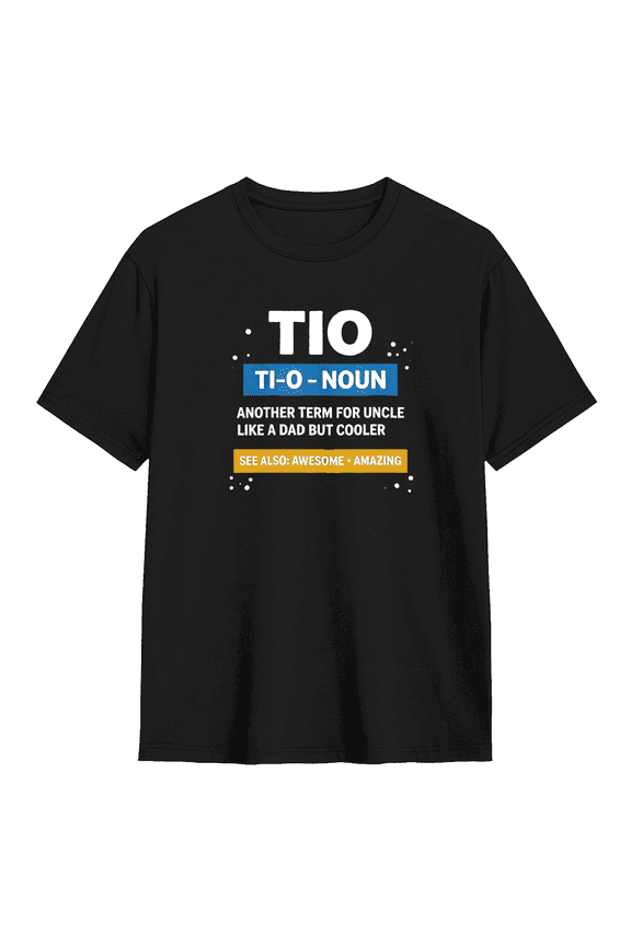 Tio Noun Definition Cool Uncle Vintage Graphic Tee for Men, Fun Family Gift Cotton Short Sleeves T-Shirt