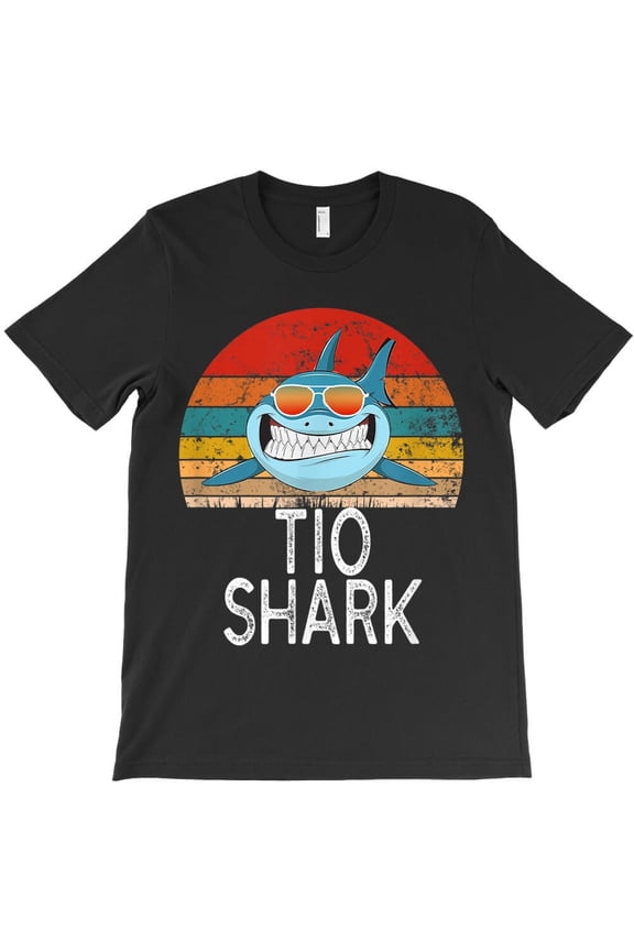 Tio Shark Funny Spanish Uncle Vintage Lover Gift Men's Graphic H31002 T-Shirt, for Men and Women, Up to Size 5XL