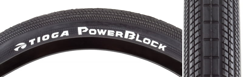 Pneu Vélo Tioga Powerblock BMX 24 X 1,75 Noir - Perle Métallique - Neuf