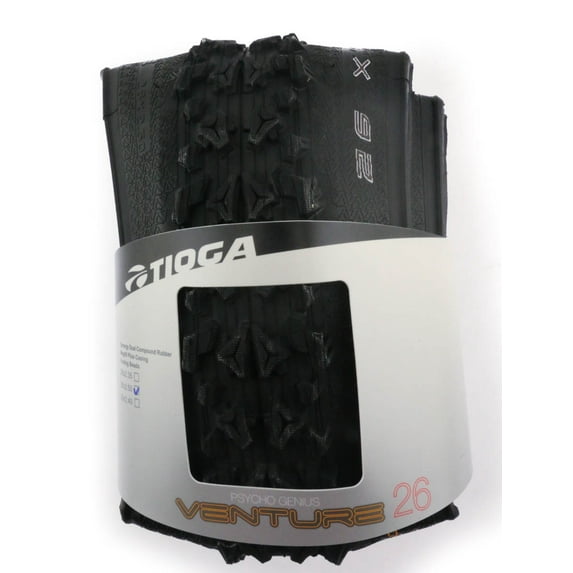 Tioga Psycho Genius Venture Freeride Tire: 26x2.5 Folding Bead Black