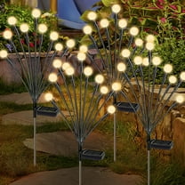 TiokMc 4-Pack Total 40 LED Solar Garden Lights - Outdoor Firefly & Swaying Lights - Wind-Powered, Waterproof Pathway Decoration (Warm White)