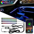 thumbnail image 1 of TiokMc APP Control Car LED Lights, Smart RGB LED Strip Lights with Music & Mic Mode, 16 Million Colors, USB 5V Under Dash Lighting Kit for Cars, SUVs, 1 of 8