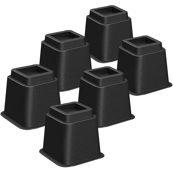 6 Pack Bed Furniture Risers, Stackable Bed Lifts in Heights of 5 inch, Heavy Duty Furniture Risers for Bed, Couch, Desk, Sofa, Chair, Table Legs Extenders