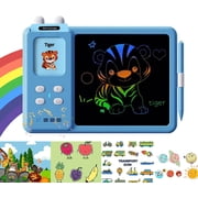 TiokMc Educational Learning Toy for Toddlers, LCD Writing Tablet & Doodle Board with 112 Flash Cards, 224 Words, Ages 3-6, Boys & Girls, Blue