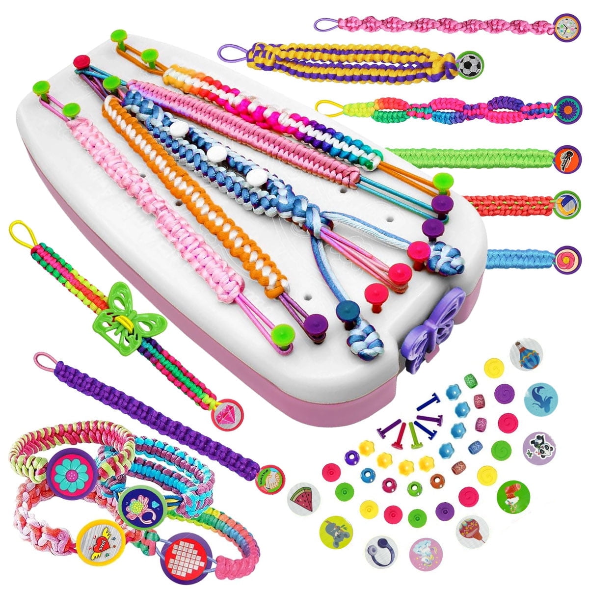 TiokMc Friendship Bracelet Making Kit for Girls 8-12, DIY Jewelry Craft Kit with Loom, Threads, Stickers & Accessories, Ideal Gift for Birthday Gift for Girls