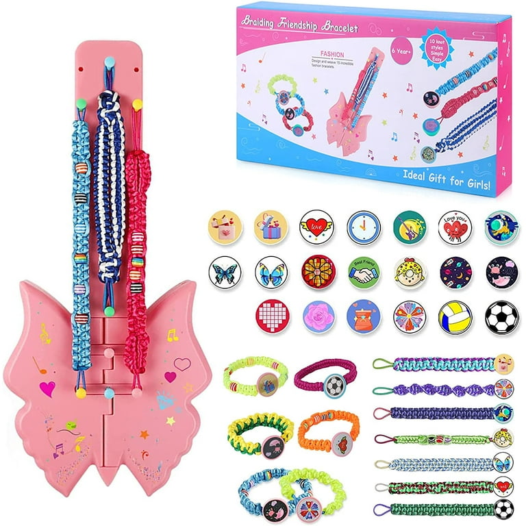 TiokMc Girls Friendship Bracelet Making Kit, DIY Craft Kits Toys for 6-12  Years Old, Arts and Crafts String Maker Tool Travel Activity Christmas