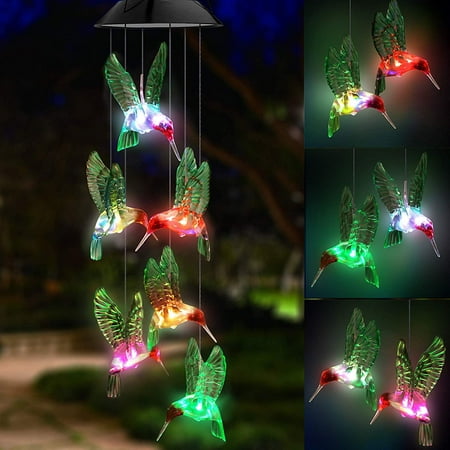 TiokMc Solar Hummingbird Wind Chime - Color Changing LED Light, Decorative Hanging Mobile for Home Patio Garden price history and forecast - TiokMc GLM-WIND