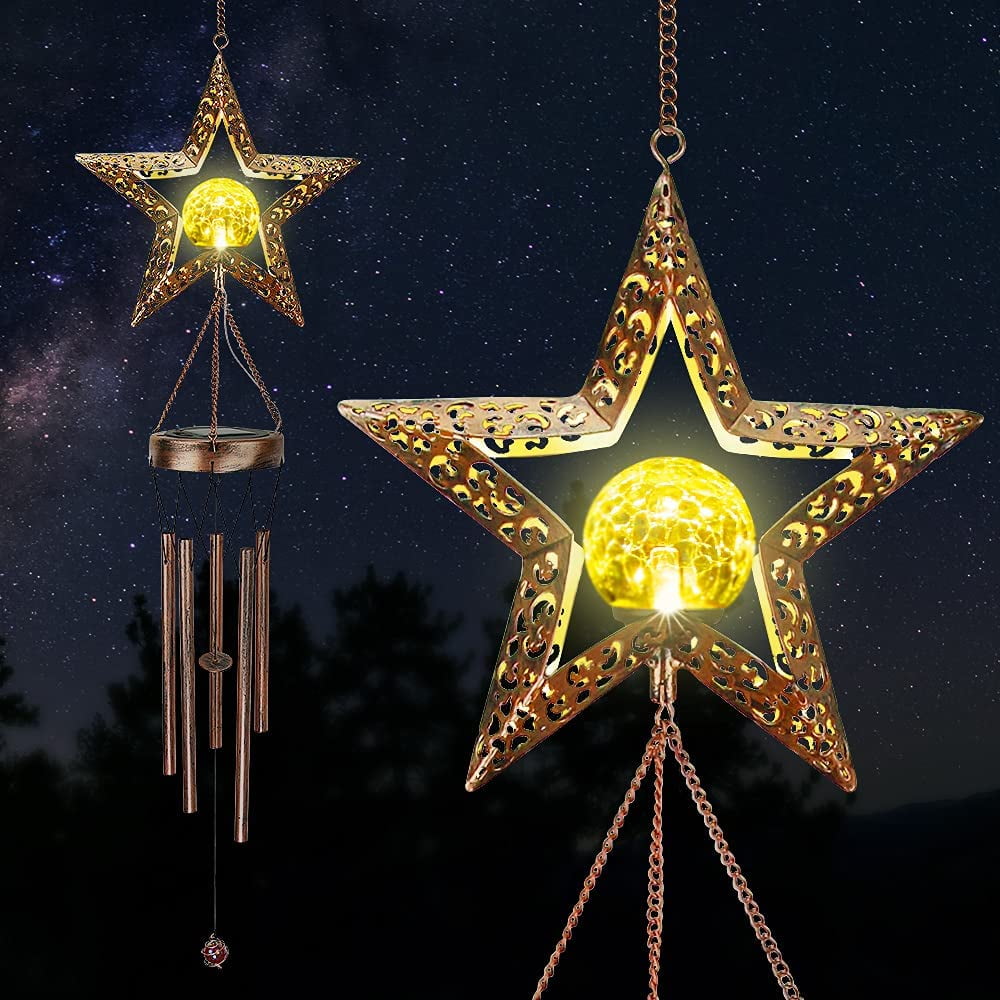 TiokMc Solar Star Wind Chimes: Unique, Hanging, Waterproof
