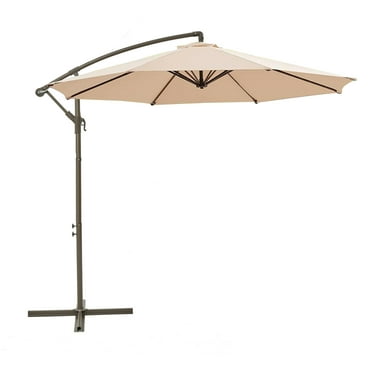 Tioline 10ft Patio Umbrellas Offset Outdoor Umbrella,Easy Tilt Adjustment,Fade Resistant,no base Beige