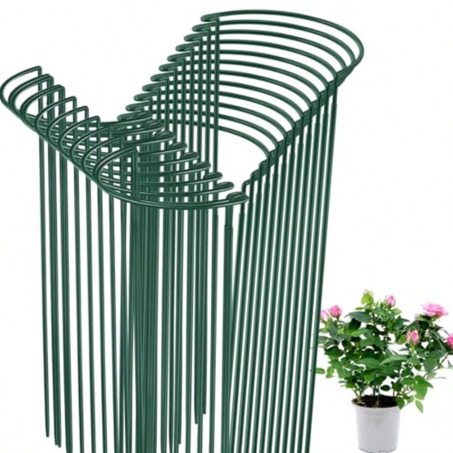 Tioncy 24 Pcs 24 H X 10 W Plant Support Stakes Cages For Garden Metal ...