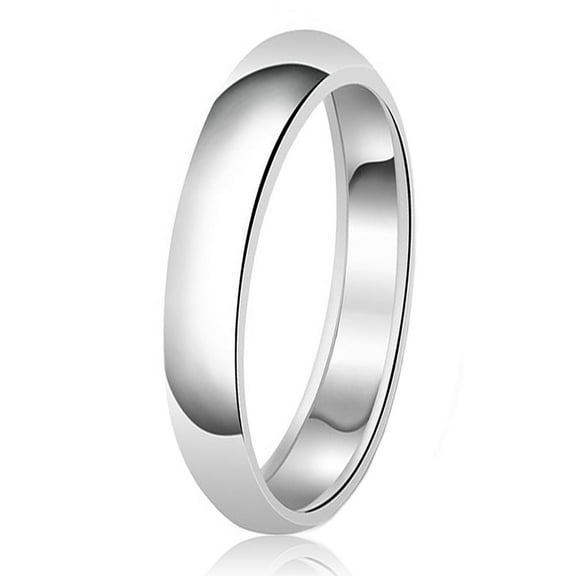 Tioneer 4mm Classic Tioneer Sterling Silver Plain Wedding Band Ring