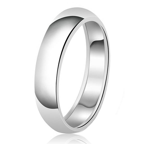 Tioneer 6mm Classic Sterling Silver Plain Wedding Band Ring