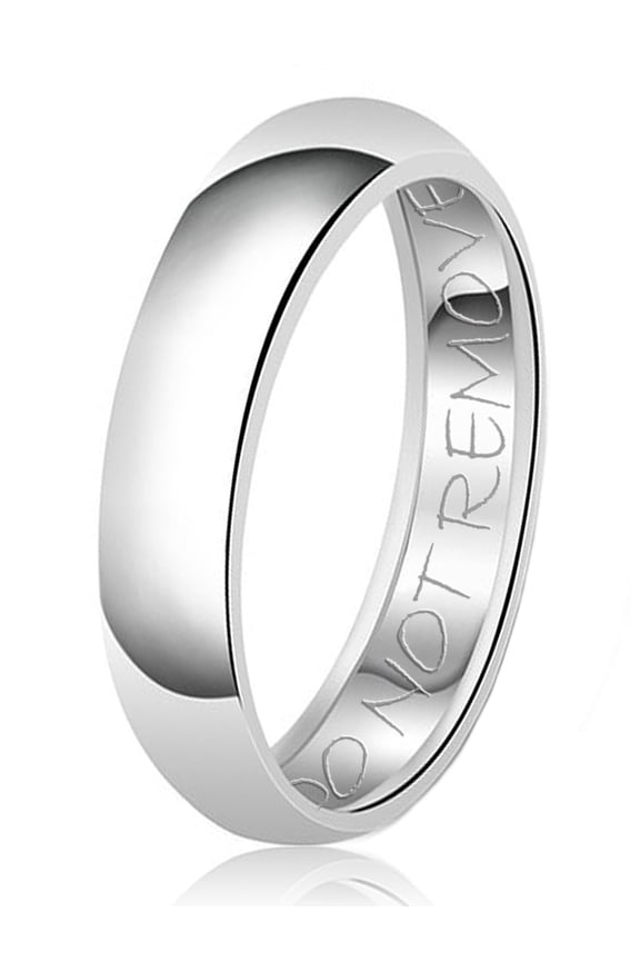6mm Do Not Remove Engraved Classic Tioneer Sterling Silver Plain Wedding Band Ring