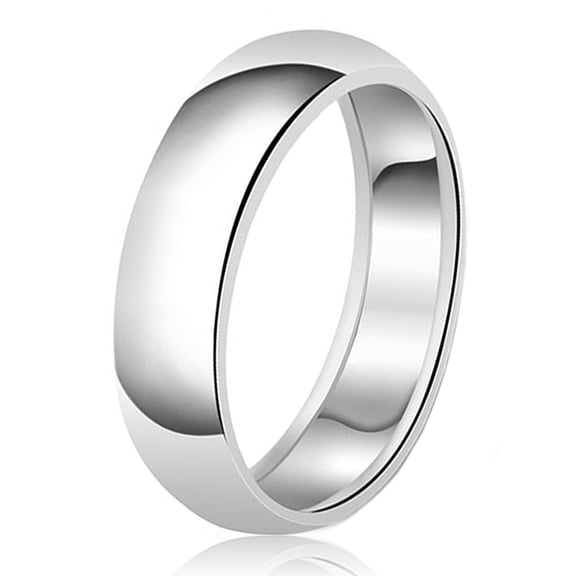 Tioneer 8mm Classic Sterling Silver Plain Wedding Band Ring