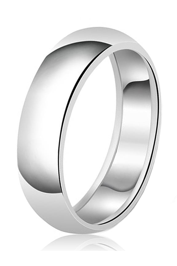 8mm Classic Sterling Silver Plain Wedding Band Ring