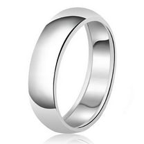 Tioneer Cubic Zirconia Sterling Silver 5mm Classic Sterling Silver Plain Wedding Band Ring