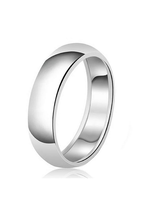 Cubic Zirconia Sterling Silver 5mm Classic Sterling Silver Plain Wedding Band Ring