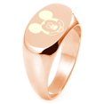 thumbnail image 1 of Tioneer Rose Gold Plated Tioneer Sterling Silver Disney Mickey Mouse Engraved Oval Flat Top Polished Ring, 1 of 1