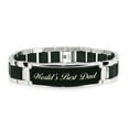 thumbnail image 1 of Tioneer Stainless Steel 8.50 inch World's Best Dad Engraved Black ID Bracelet, 1 of 1