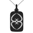 thumbnail image 1 of Tioneer Stainless Steel Ancient Tribal Mother Earth Rune Engraved Small Rectangle Dog Tag Charm Pendant Necklace, 1 of 1