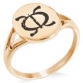 thumbnail image 1 of Tioneer Stainless Steel Ancient Tribal Perseverance Rune Minimalist Oval Top Polished Statement Signet Ring, 1 of 1