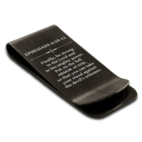 Tioneer Stainless Steel Armor or God Ephesians 6:10-11 Money Clip Holder