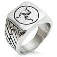 thumbnail image 1 of Tioneer Stainless Steel Celtic Triskelion Three Legged Isle of Man Geometric Pattern Biker Style Polished Ring, 1 of 1