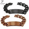 thumbnail image 1 of Tioneer Stainless Steel Curb Chain Classic ID Bracelet in Bronze or Black w/ Free Medical Engraving, 1 of 4
