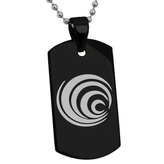 Tioneer Stainless Steel Elemental Water Nation Engraved Dog Tag Pendant Necklace