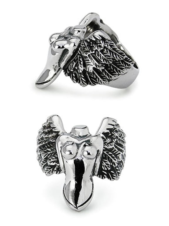 Stainless Steel Femme Fatale Angel Biker Style Ring