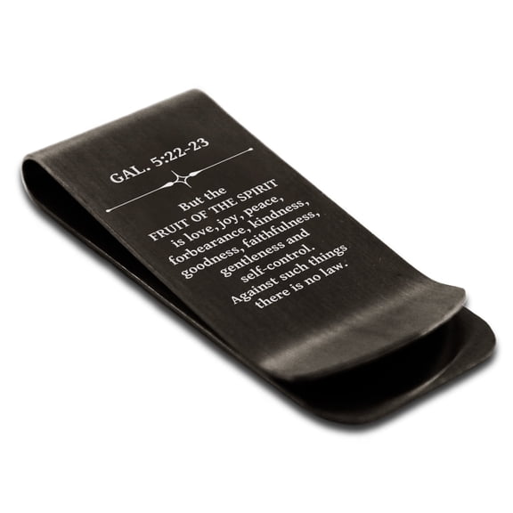 Tioneer Stainless Steel Fruit of the Spirit Galatians 5:22-23 Money Clip Credit Card Holder