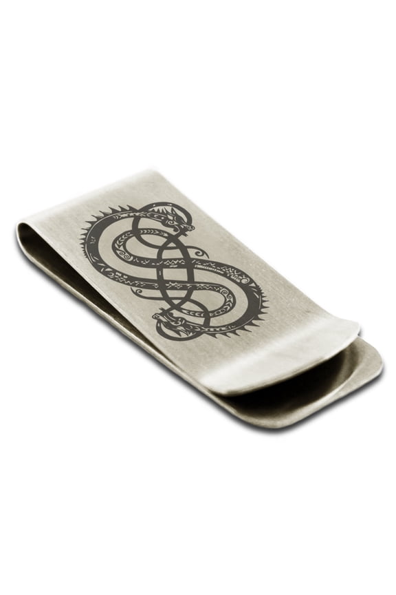 Stainless Steel God of Mischief Loki Viking Norse Engraved Money Clip Holder