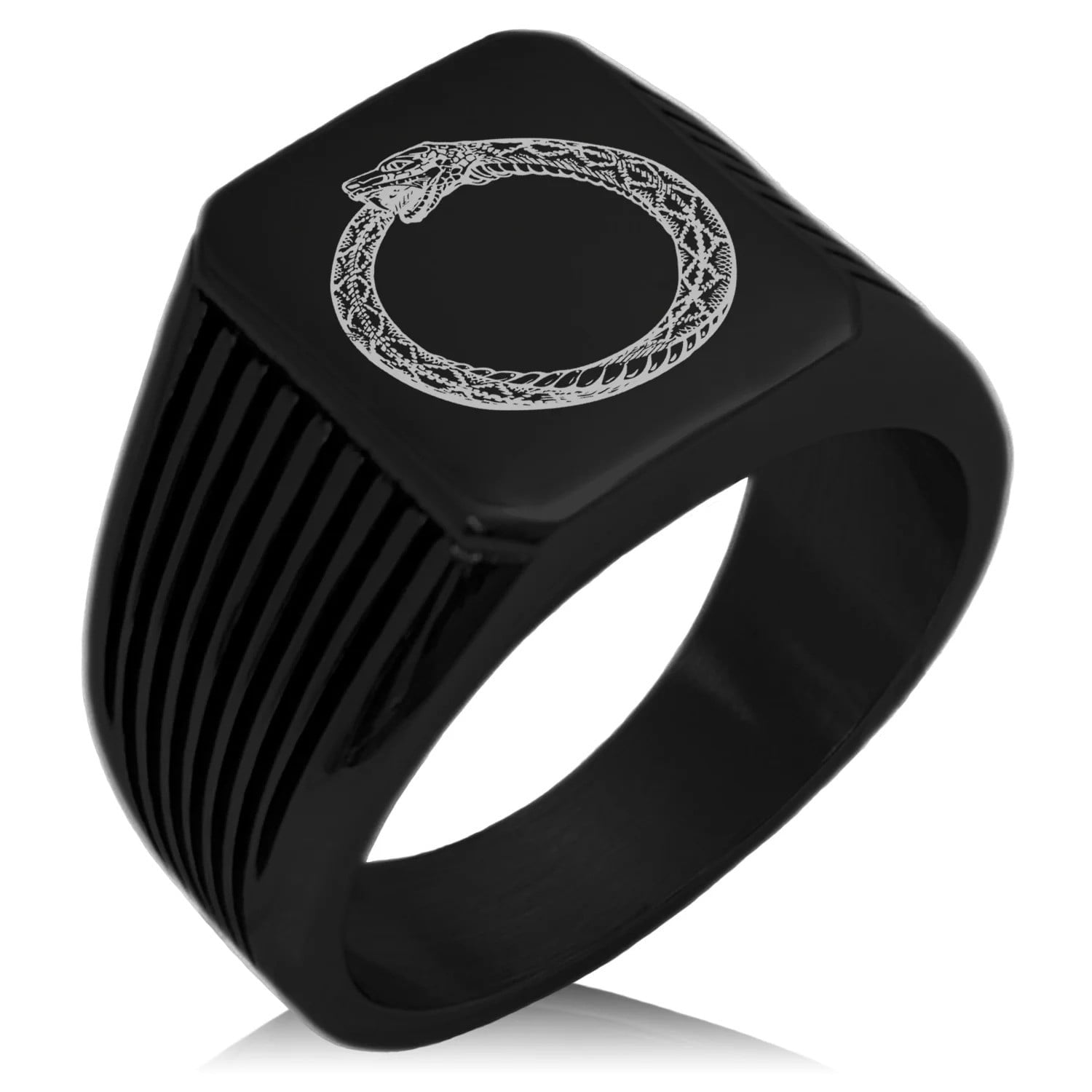 Stainless Steel Greek Mythology Ouroboros Minimalist Oval