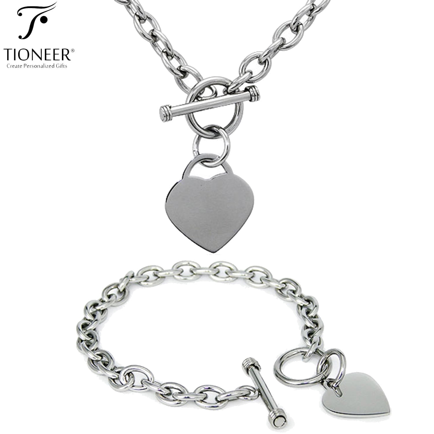 Heart Tag Toggle Chain Necklace Stainless Steel Kuwait Ubuy