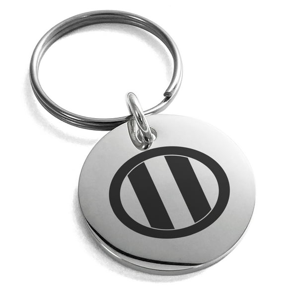 Tioneer Stainless Steel Jinbo Samurai Crest Engraved Small Medallion Circle Charm Keychain Keyring