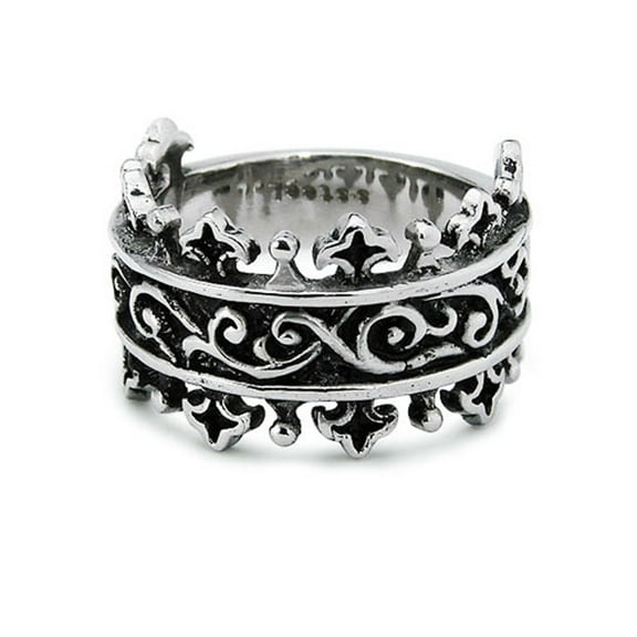 Tioneer Stainless Steel King's Crown Biker Style Ring
