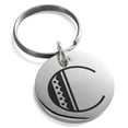 thumbnail image 1 of Tioneer Stainless Steel Letter C Initial Metro Retro Monogram Engraved Small Medallion Circle Charm Keychain Keyring, 1 of 1