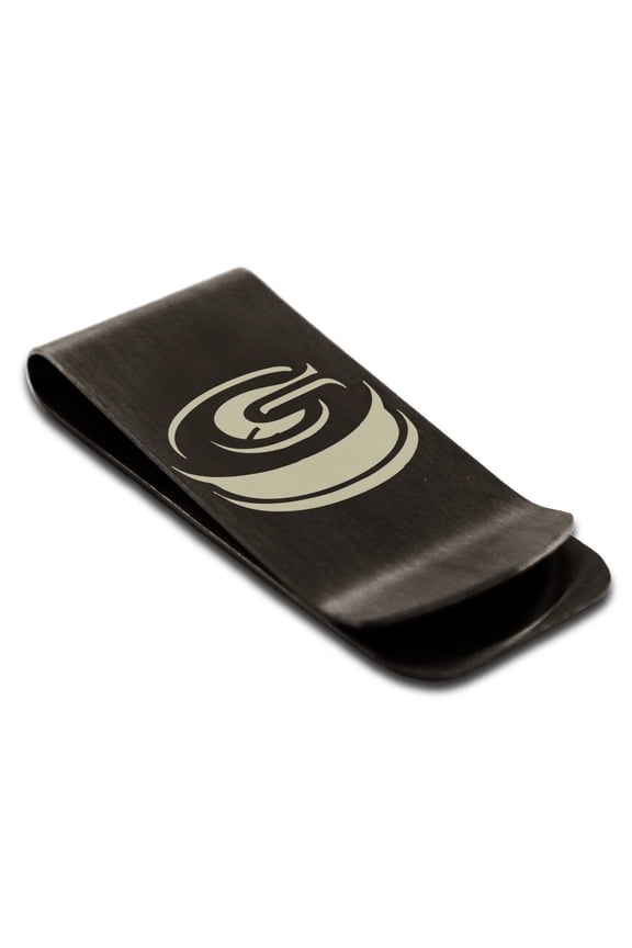 Stainless Steel Letter G Initial 3D Monogram Engraved Engraved Money Clip Credit Card Holder
