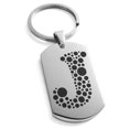 thumbnail image 1 of Tioneer Stainless Steel Letter J Initial Dotted Monogram Engraved Engraved Dog Tag Keychain Keyring, 1 of 1