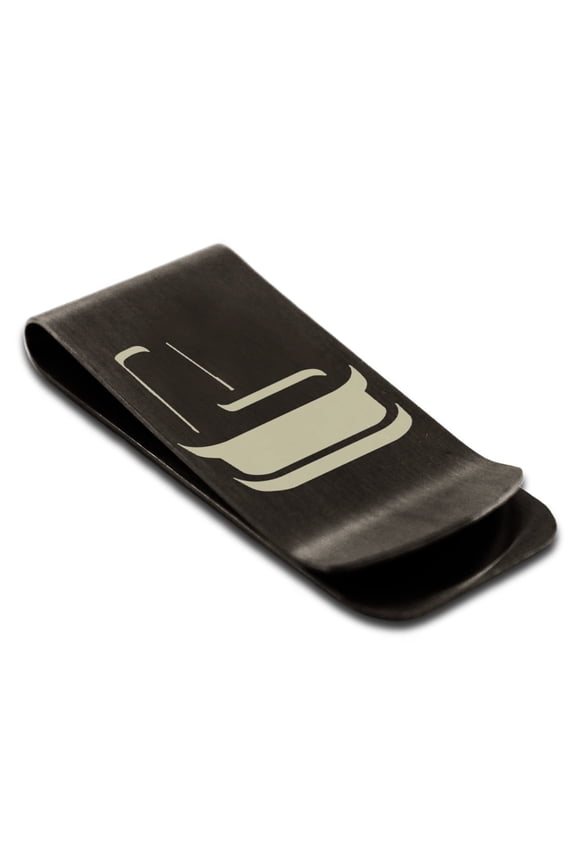 Stainless Steel Letter L Initial 3D Monogram Engraved Engraved Money Clip Credit Card Holder