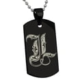thumbnail image 1 of Tioneer Stainless Steel Letter L Initial Royal Monogram Engraved Engraved Dog Tag Pendant Necklace, 1 of 4