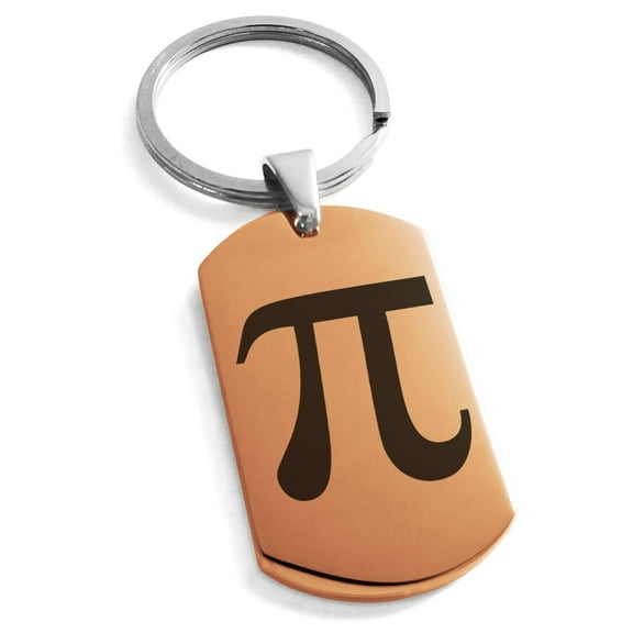 Tioneer Stainless Steel Pi Mathematical Engraved Dog Tag Keychain Keyring