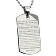 thumbnail image 1 of Tioneer Stainless Steel Psalms 23 Bible Verse Engraved Dog Tag Pendant, 1 of 5
