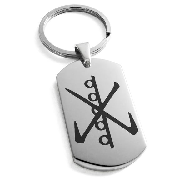 Tioneer Stainless Steel Reiki Rama Bonding Engraved Dog Tag Keychain Keyring