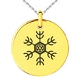 thumbnail image 1 of Tioneer Stainless Steel Rose Gold Antlers Snowflake Engraved Small Medallion Circle Charm Pendant Necklace, 1 of 1