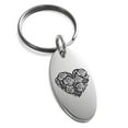 thumbnail image 1 of Tioneer Stainless Steel Rose Petal Heart Engraved Small Oval Charm Celtic Keychain Keyring Premier, 1 of 1